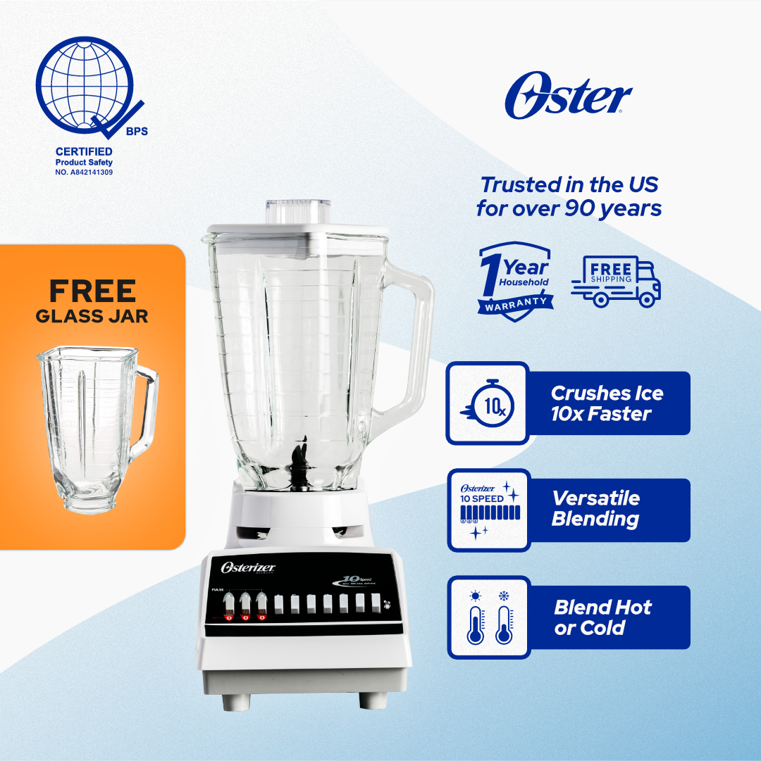 Oster 10-Speed Blender with Heat Resistant Glass Jar (Heavy