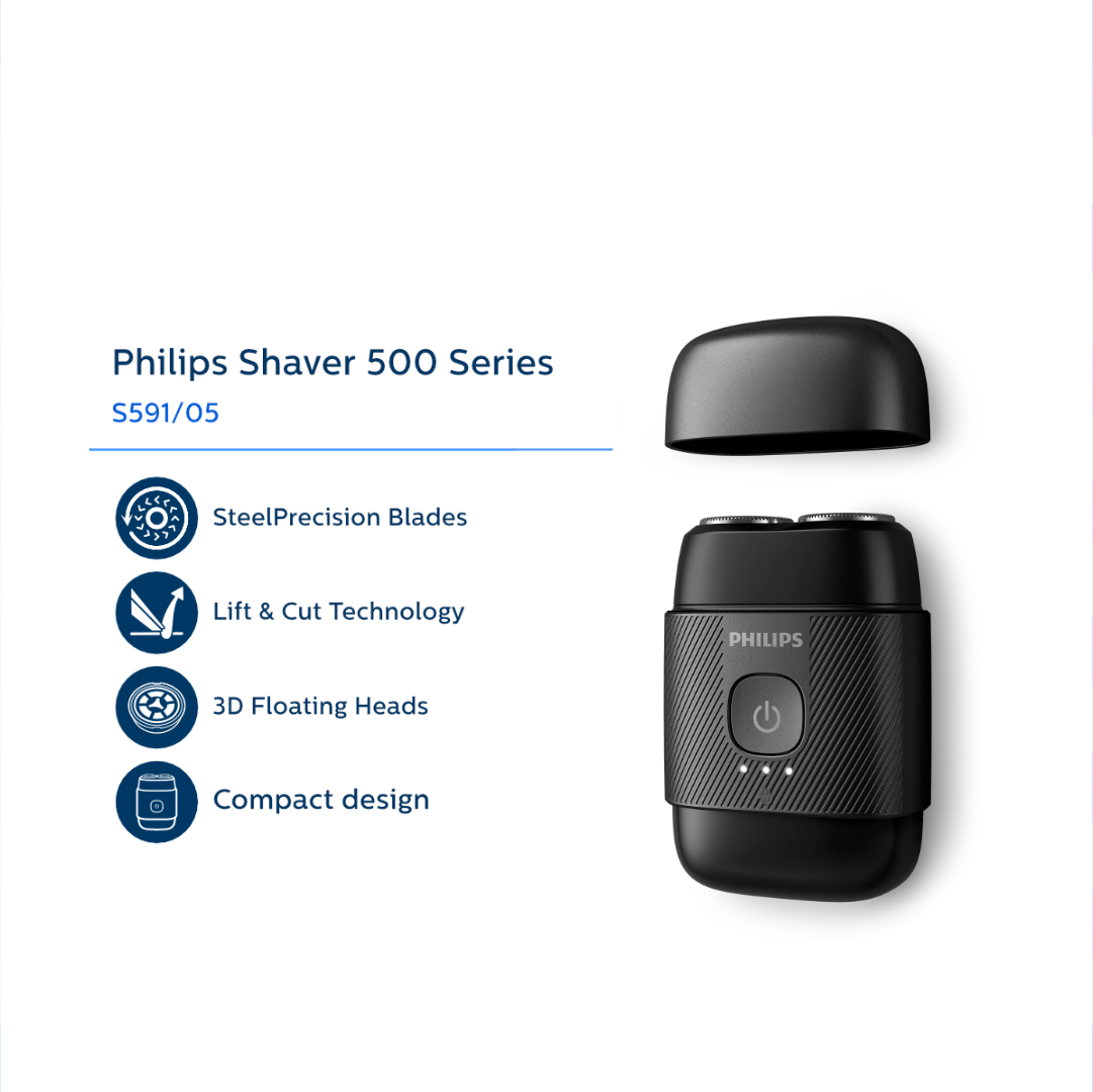 Philips Shaver 500 Series S591/05 (Electric Compact Shaver for Men)