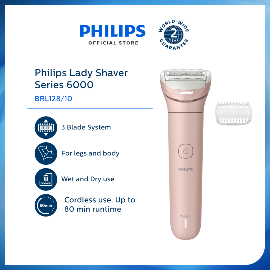 Philips Lady Shaver Series 6000 BRL128/10 (Cordless Shaver for Women ...